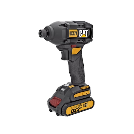 Caterpillar Cat 18V 1/4 in. Cordless High-Torque Impact Driver, 2 Batteries and Charger Included DX71